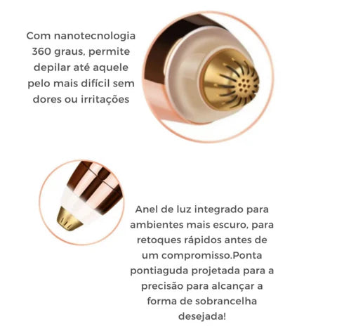 Caneta Depiladora Indolor de Sobrancelha e Pelos Faciais [USB] 💁🏻‍♀️ + FRETE GRÁTIS 📦