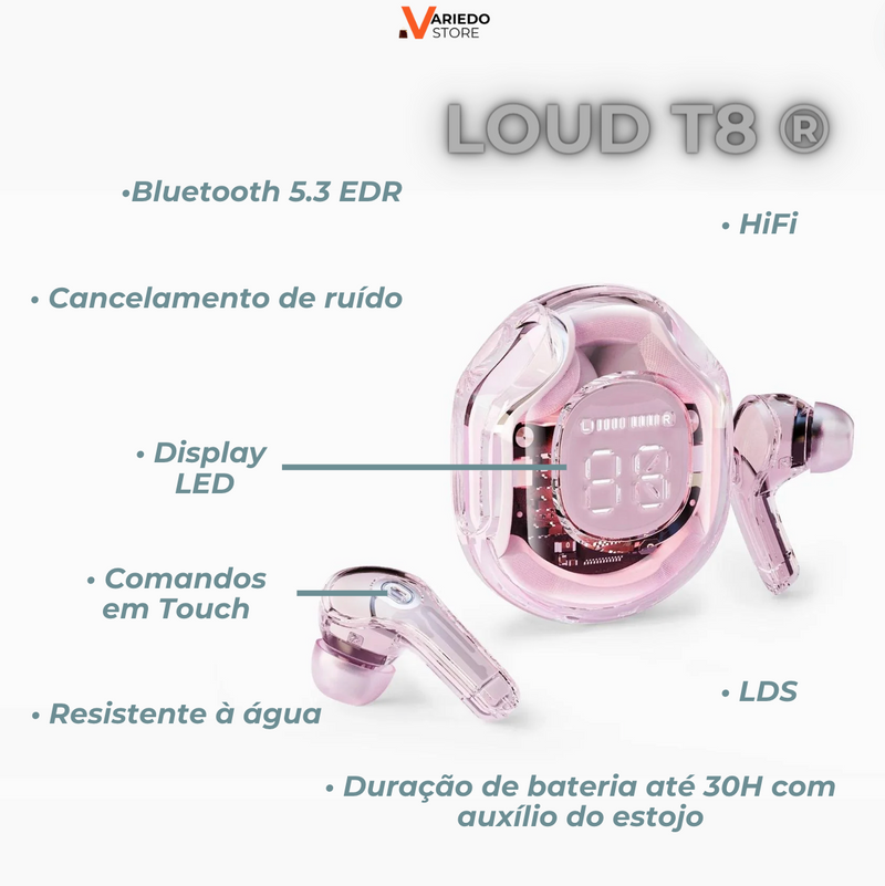 Fone de Ouvido LOUD T8 ® Variedo Store