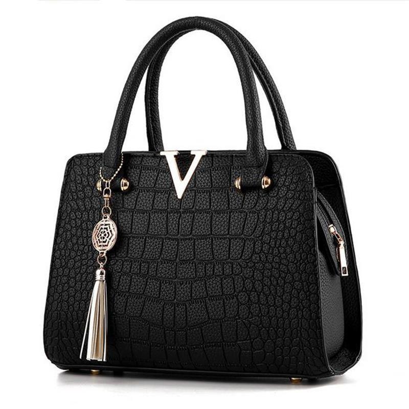 Bolsa de Couro Crocodile - Frete Grátis