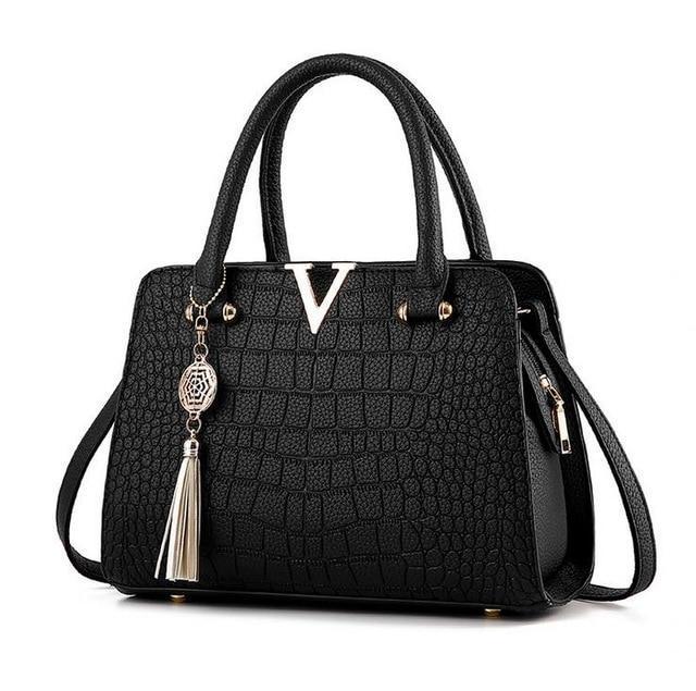 Bolsa de Couro Crocodile - Frete Grátis