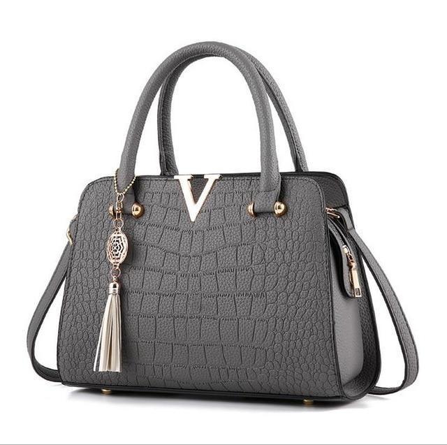 Bolsa de Couro Crocodile - Frete Grátis