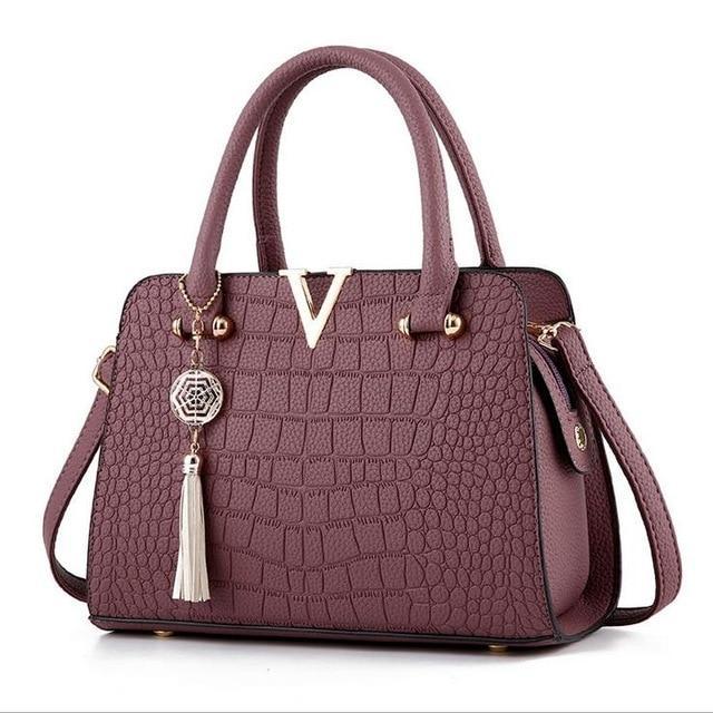 Bolsa de Couro Crocodile - Frete Grátis